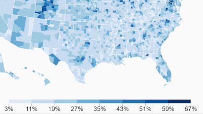 Map displayed with the d3.js datavisualization library (detail)